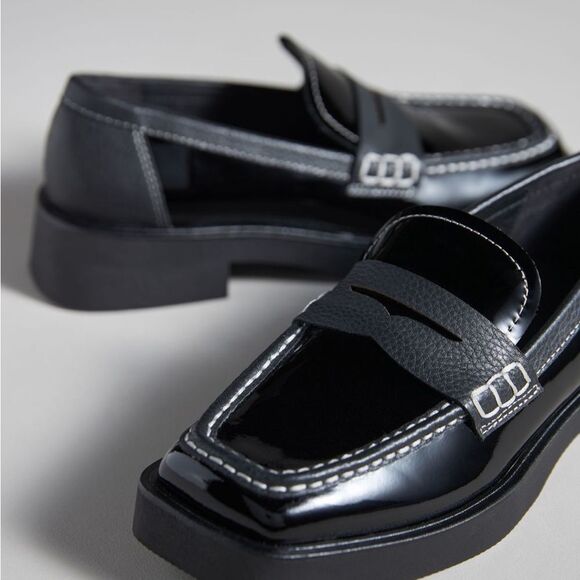 G.H.Bass Bowery Square-Toe Leather Flats - Picture 3 of 4